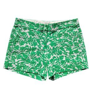 J. Crew Women's Size 6 Shorts Green & White Floral Pattern